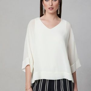 ¾ Sleeve Kimono Blouse Off White Size 6